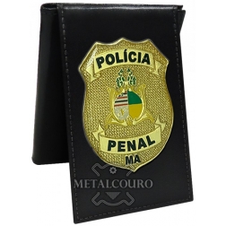CARTEIRA EM COURO COM BRASÃO EM METAL DA PPMA