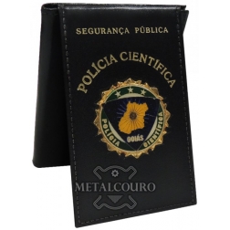 CARTEIRA EM COURO COM BRASÃO EM METAL DA PTCGO