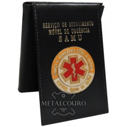 CARTEIRA EM COURO COM BRASÃO SAMU 192