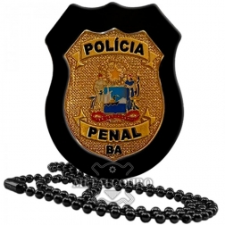 DISTINTIVO FUNCIONAL EM COURO COM BRASÃO EM METAL DA PPBA