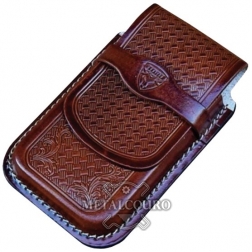 CAPA PARA CELULAR EM COURO MODELO ENTALHADO