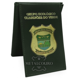 CARTEIRA EM COURO COM BRASÃO EM METAL DOS GUARDIÕES DO VERDE