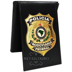 CARTEIRA EM COURO COM BRASÃO ANTIGO DA POLÍCIA RODOVIÁRIA FEDERAL