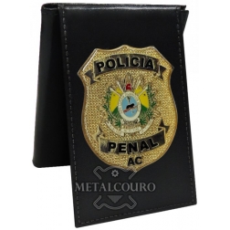 CARTEIRA EM COURO DA PPAC - POLÍCIA PENAL DO ACRE