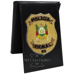 CARTEIRA EM COURO DA PPRS POLÍCIA PENAL DO RIO GRANDE DO SUL
