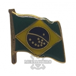 BOTON EM METAL BANDEIRA DO BRASIL TREMULADA