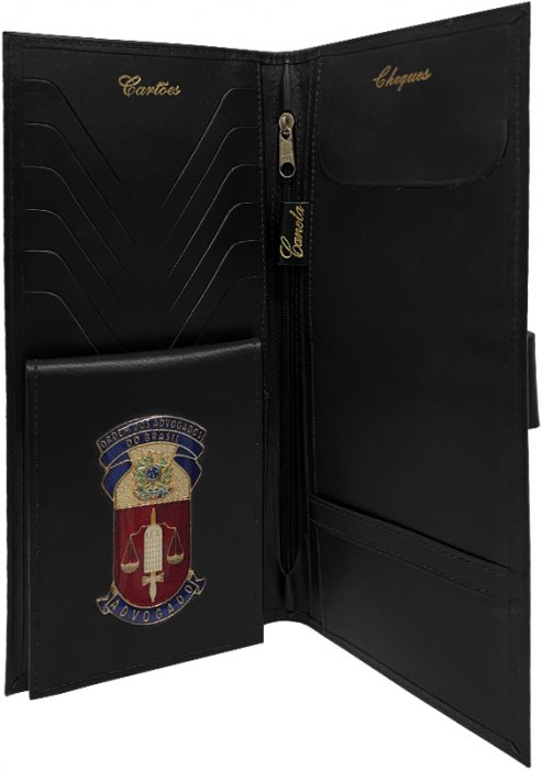 Carteira Oab Porta Cheques Preta | Metalcouro